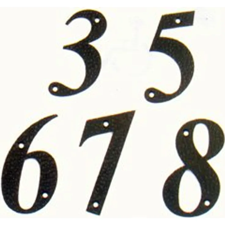 Amig - Nummer für Haus- oder Torwände | Nr. 9 | 100 x 65 mm | für Wände oder Außenbereiche | aus schwarzem Epoxid-Finish | Schmiede-Stil | Inklusive Stollen und Spanplatten