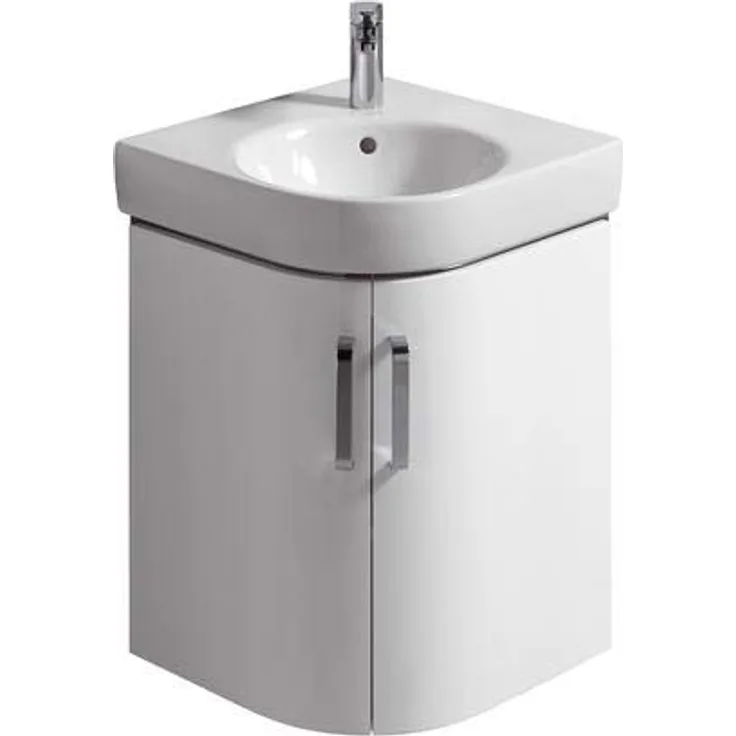 Keramag Renova Nr. 1 Comprimo NEU Eckwaschtisch-Unterschrank 50 cm Weiß hochglanz, Weiß matt