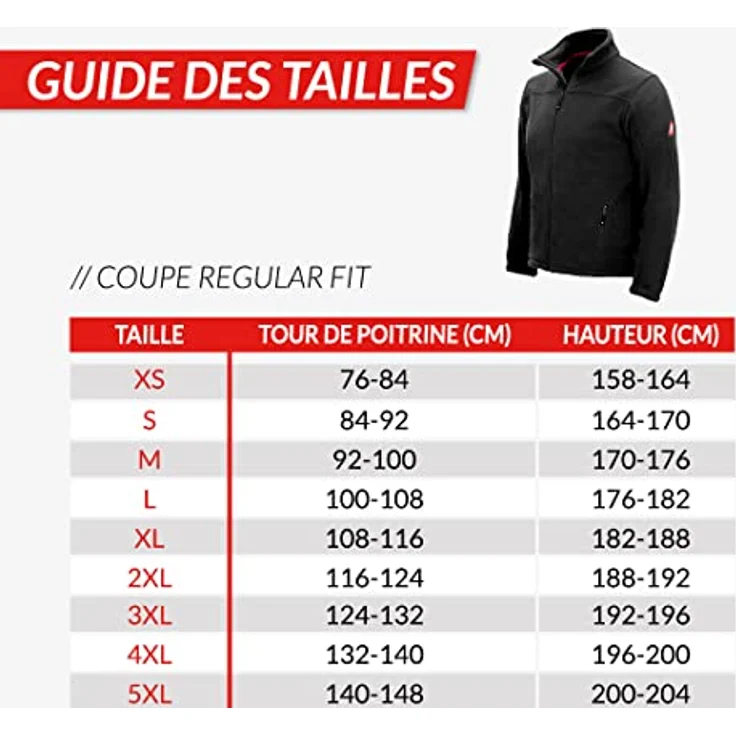 Nitras MOTION TEX PLUS, Fleece-Jacke schwarz, 300 g/qm, hoher Tragekomfort, 5XL – Bild 7