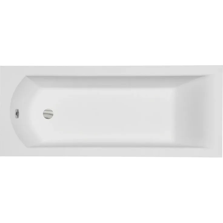 Bad Land SHEA Rechteck-Badewanne 140x70 cm, Weiß, inkl. Wannenträger, Kopfstütze KODI und Edelstahl-Ablaufsystem