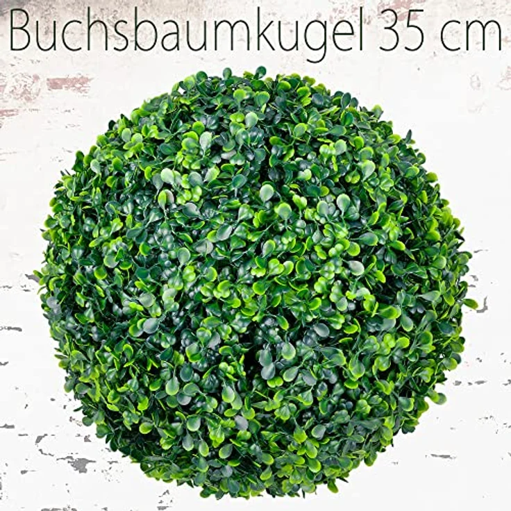 Decovego Deko Buchsbaum 35 cm Künstlich Buchsbaumkugel Kugel Künstliche Pflanzen Pflanze Buchskugel Kunstpflanze Buchskugel – Bild 2
