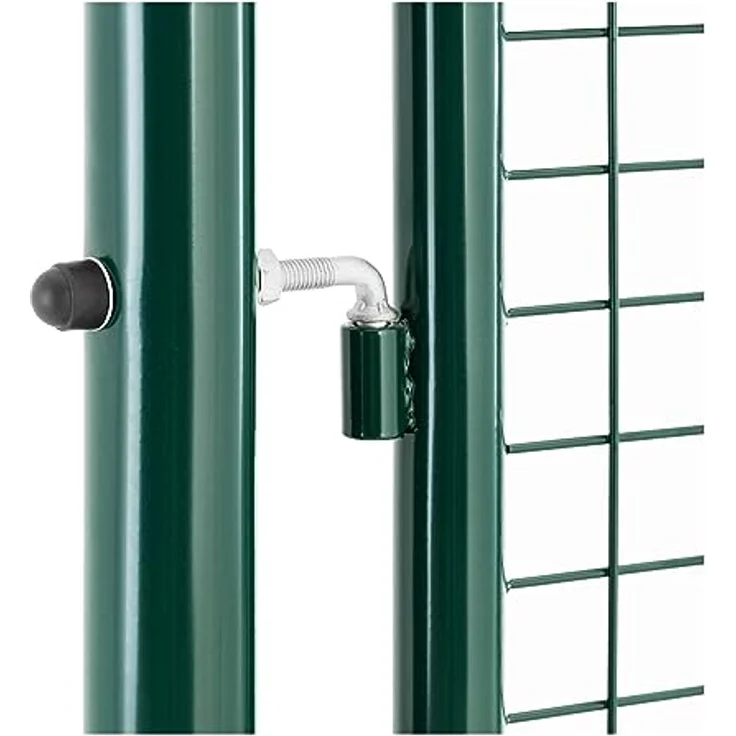 Wiesenfield Gartentor Metall Stahl 107.5 x 196 cm, Grüne Pulverbeschichtung, Abschließbar, Komplettset – Bild 4