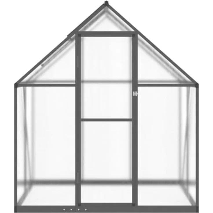 vidaXL Gewächshaus mit Fundamentrahmen Anthrazit 169x114x195 cm Alu, UV-beständige Platten, Durchdachtes Design, Langlebiger Rahmen – Bild 3