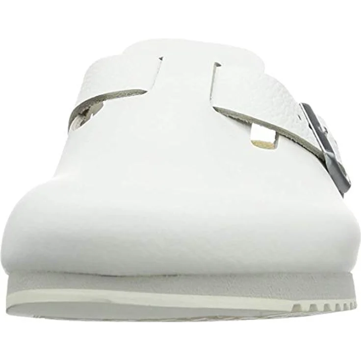 Birkenstock Clog Boston Super Grip, Sicherheitssandale aus Naturleder, weiß, anatomisches Kork-Latex-Fußbett, rutschhemmende Gummisohle, Größe 37 – Bild 3