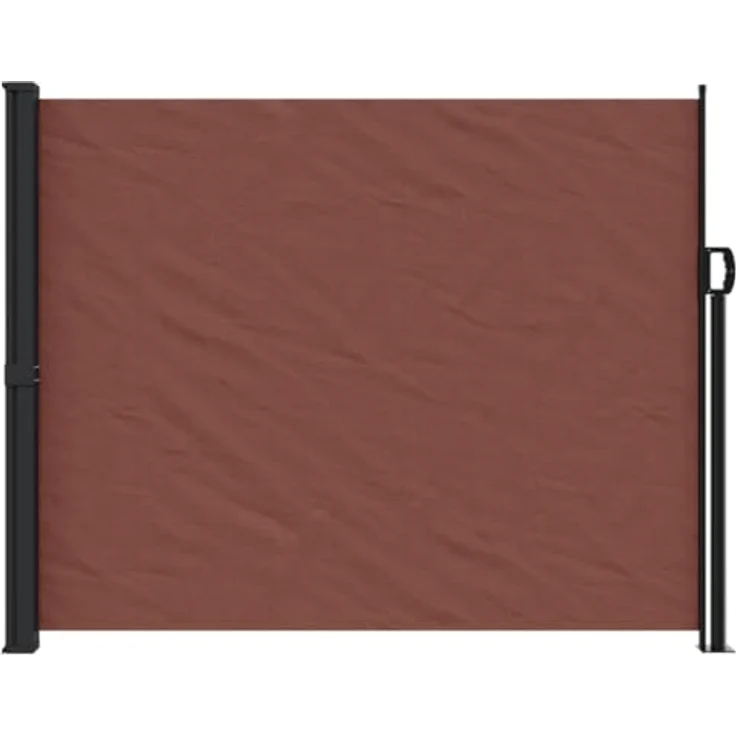 vidaXL Seitenmarkise, Wandmarkise mit PU-Beschichtung, Sichtschutz für Balkon Terrasse Garten, Windschutz Markise, Ausziehbar Braun Polyester – Bild 3