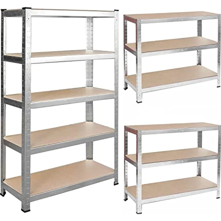 Humberg 4840 Schwerlastregal mit 5 Böden aus MDF 150 x 75 x 30 cm – Bild 1