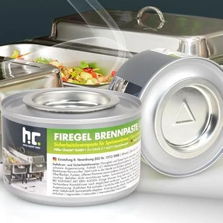 Höfer Chemie 12x 200g Firegel Brennpaste zum Warmhalten von Speisen, aus Bioethanol, geruchsneutral, rußfrei, in Europa produziert – Bild 4