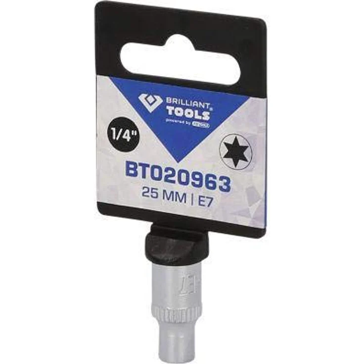 Brilliant Tools Torx-E-Stecknuss E7, 1/4" Innenvierkant-Antrieb, 25 mm, Chrom-Vanadium-Stahl – Bild 6
