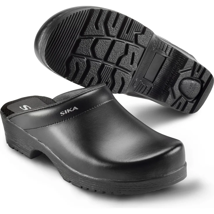 Sika Flexika offener Clog Schwarz, flexibel und langlebig, Größe 35