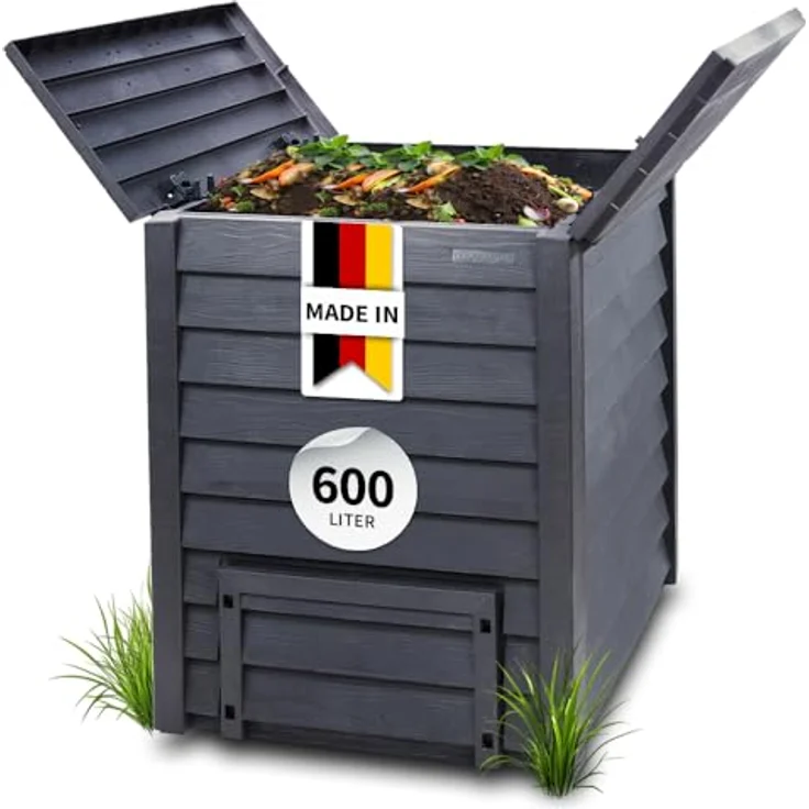 Garantia THERMO-WOOD Komposter 600 L, anthrazit-braun - 626055 – Bild 2