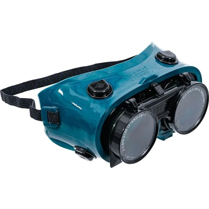 BGS 74517 | Schweißer-Schutzbrille, PVC / ABS Gehäuse, Hochklappbare Lichtschutzgläser, Spezieller Schweißfliter, Belüftungsschlitze, DIN EN-zertifiziert – Bild 1