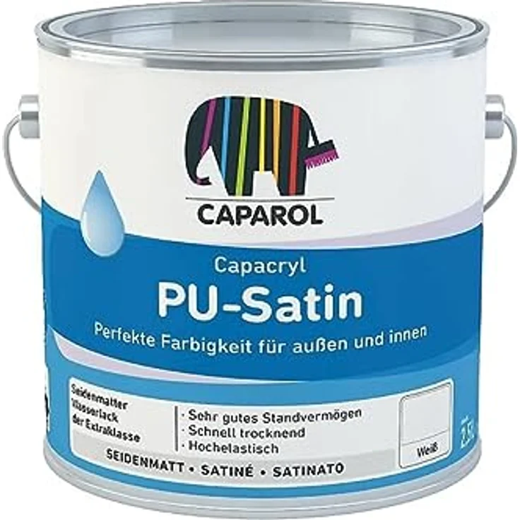 Caparol Capacryl PU-Satin hochwertiger, PU verstärkter Acryllack 2,500 L – Bild 1