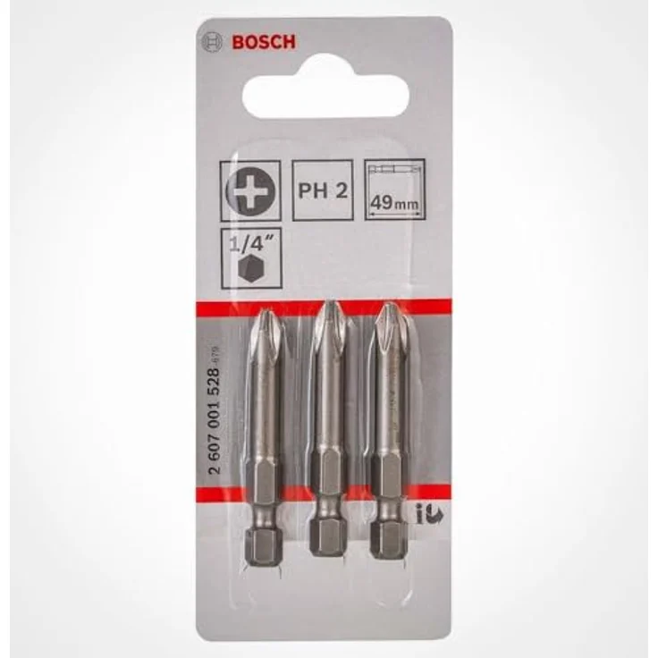 Bosch Professional Bit Extra-Hart für Phillips-Kreuzschlitzschrauben (PH2, Länge: 49 mm, 3 Stück) – Bild 6