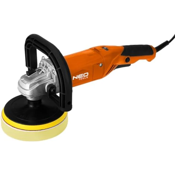 NEO TOOLS Poliermaschine 900W, Set mit 150mm Stützteller und Polierpad, 1-6 Gänge 600–3000 U/min, abnehmbarer D-Griff, ideal zum Polieren von Auto, Scheinwerfern und Möbeln – Bild 1