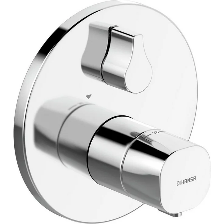 HANSA Hansaliving Fertigmontageset, Brausethermostat mit keramischer Mengenregulierung, 170 mm Durchmesser, G1/2 Anschluss