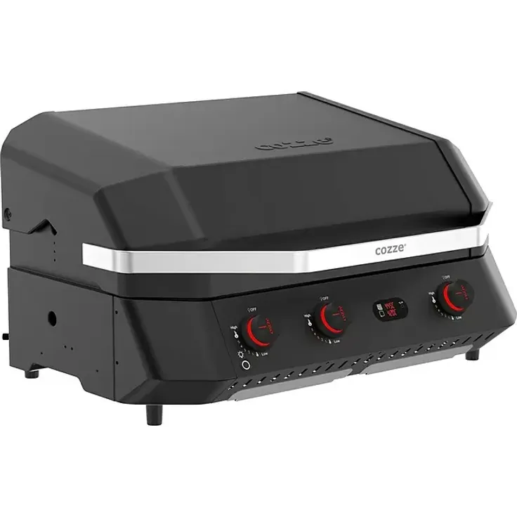 Cozze Gasgrill G 800 Combo, 81,5 x 42 cm Grillfläche, 9,5 kW mit 3 Edelstahlbrennern, emailliertes Gusseisenrost und Plancha Platte