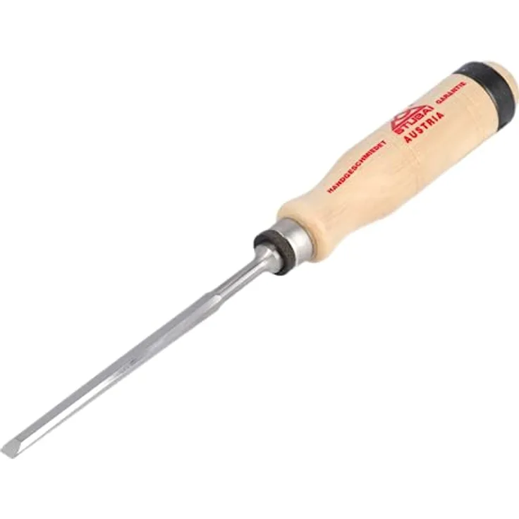 STUBAI Spezial Stechbeitel mit Holzgriff aus Weißbuche, schwedische Form, Ø 6 mm, Stemmeisen zur präzisen Bearbeitung von Holz, Stecheisen für Schreiner Tischler Heimwerker