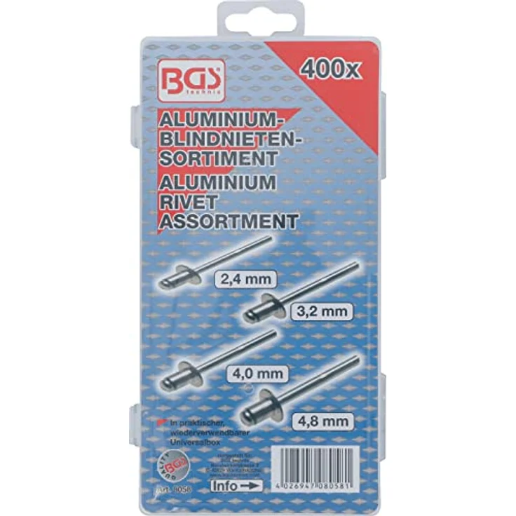 BGS 8058 Blindnieten-Sortiment, Alu, 400 teilig – Bild 4