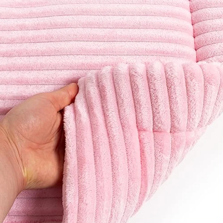 Wallace & Jones | Liegematte Cardi, Liegekissen Hundematte aus Breitcord rosa| S | ca. 60 x 45 cm kleine Hunde Mädchen – Bild 3