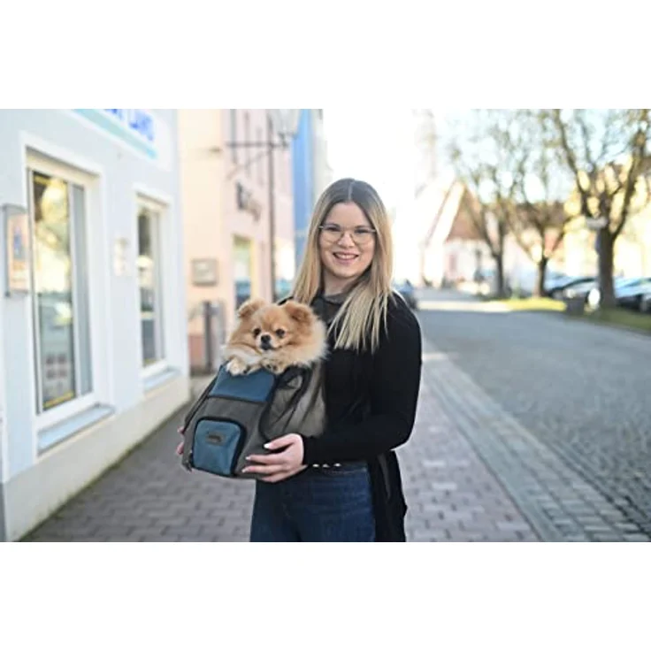 Fronttragetasche Vacation 31x24x38cm, grau/blau – Bild 3