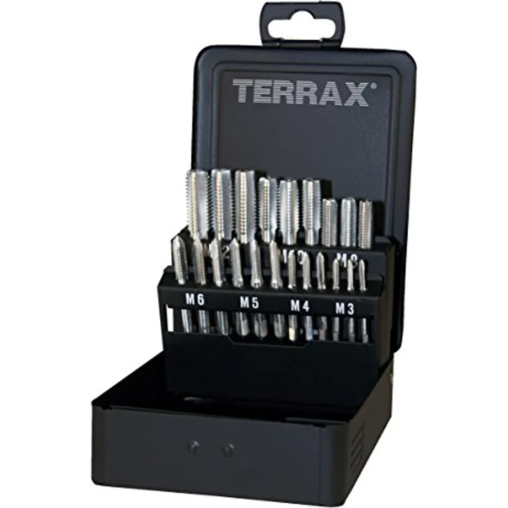 Ruko Gewindebohrer TERRAX by RUKO Handgewindebohrer-Satz M DIN 352 HSS, 21 tlg. für Durchgangs- und Sacklochgewinde – Bild 1