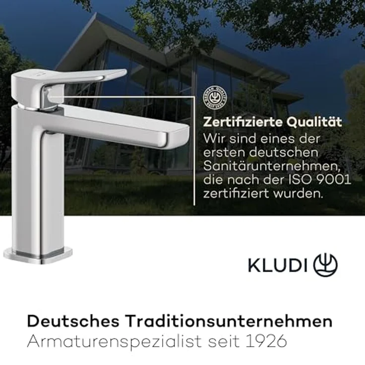 OTTO KLUDI-X3 Waschtischarmatur 422880581, Einlochmontage, Chrom, Keramikkartusche mit Heißwasserbegrenzung, Durchflussmenge 45 l/min. – Bild 7