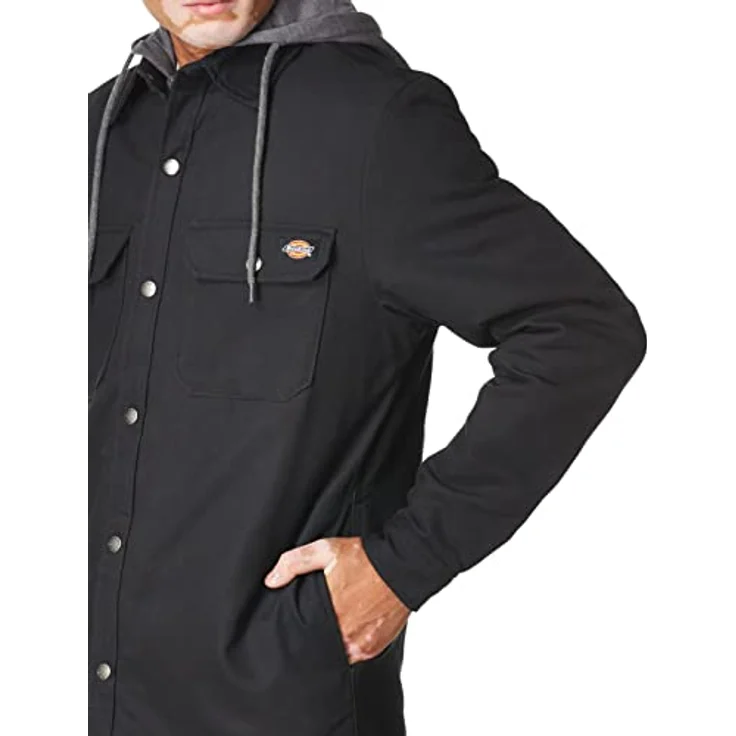 Dickies Duck Shirt JKT, Arbeitsjacke mit FLEX-Technologie, Brusttasche und Fleece-gefütterten Taschen, schwarz – Bild 4