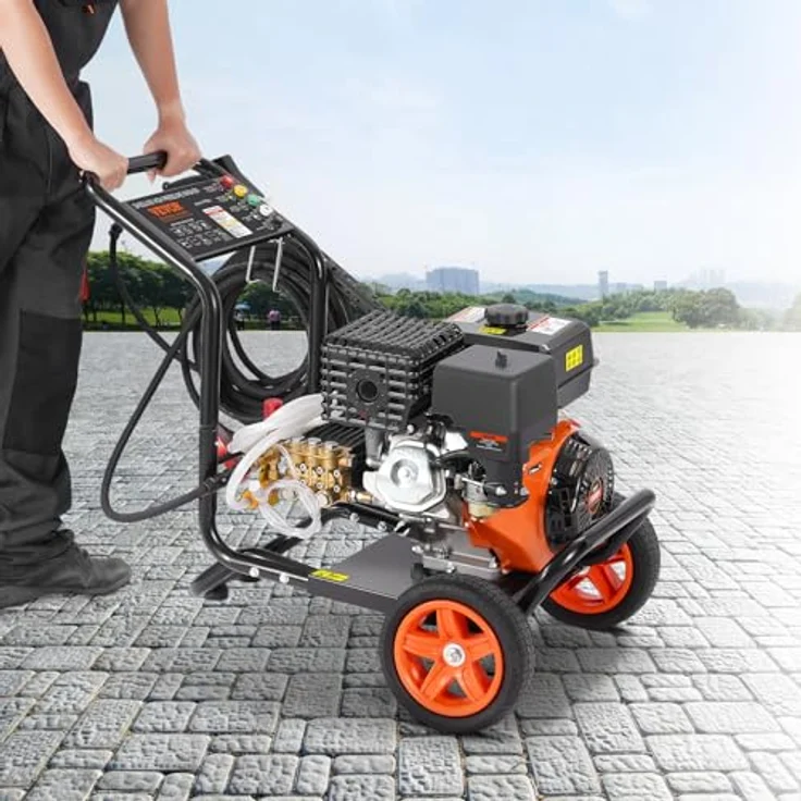 VEVOR Gas-Hochdruckreiniger G250A, 4400 PSI, 15 l/min mit Kupferpumpe, Spritzpistole, Verlängerungsstab und 5-Düsen-Set – Bild 8