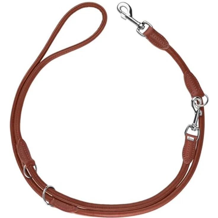 HUNTER Verstellbare Führleine Round & Soft Canadian Up, Größe:6/200, Farbe:Cognac – Bild 1