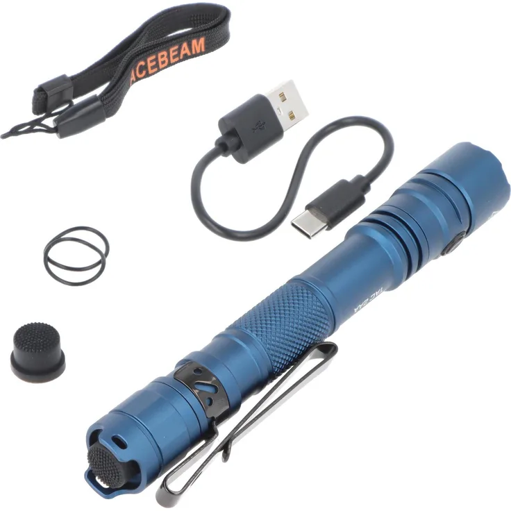 AceBeam TAC 2AA, Taktische LED-Taschenlampe mit 1.600 Lumen, USB-C Akku, IP68, 14.99 cm