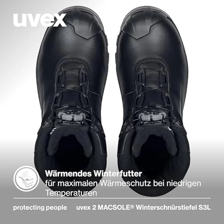 Uvex Sports uvex 2 MACSOLE Stiefel S3L 65363, Sicherheitsschuhe mit optimaler Dämpfung, ergonomischer Passform, schwarz-orange, Weite 12, Größe 41 – Bild 4