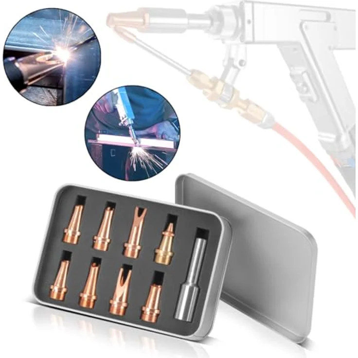 STAHLWERK Laser-Düsen 9er Set, Profi-Zubehör für Laser-Schweißbrenner mit 7 Schweißdüsen, 1 Schneiddüse, 1 Düsenträger und Schutzbox, bis 2000 Watt – Bild 2