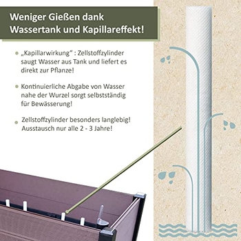 NATIV Hochbeet Mit Bewässerungssystem - 169x60x51 Cm, Stahl/Alu - Rückenschonend & Ertragreich
