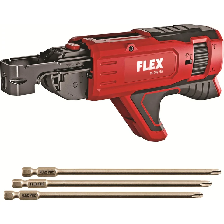 FLEX Schraubmagazinvorsatz M-DW 55, Zubehör für DW 45 18.0-EC mit 3 Bits, Schraubenlänge 25–55 mm – Bild 1