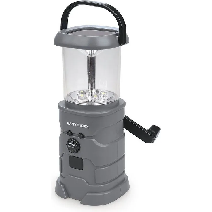 EASYmaxx Taschenlampe Akku-Lampe mit Radio - Solar, Kurbel, USB, 110 Lumen, Outdoor, ohne Batterien