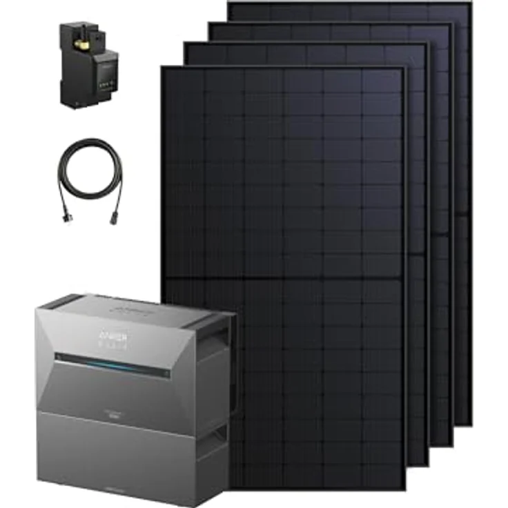 Anker SOLIX Balkonkraftwerk, Solarbank 3 E2700 Pro (2680Wh) mit 4× 500W Solarpanels, 1200W bidirektionalem Wechselrichter, Plug&Play, Anker Intelligence – Bild 1