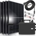 SUNNIVA® Balkonkraftwerk 1700W/800W Solaranlage, 800W TSUN Micro Wechselrichter mit Wifi Bluetooth, upgradebar & drosselbar, 4 x 425W Solarmodule, 5m Kabel, Photovoltaikanlage PV, steckerfertig, Schwarz