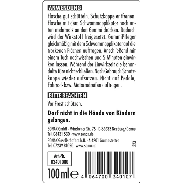 SONAX 03401000  GummiPfleger 100 ml – Bild 2