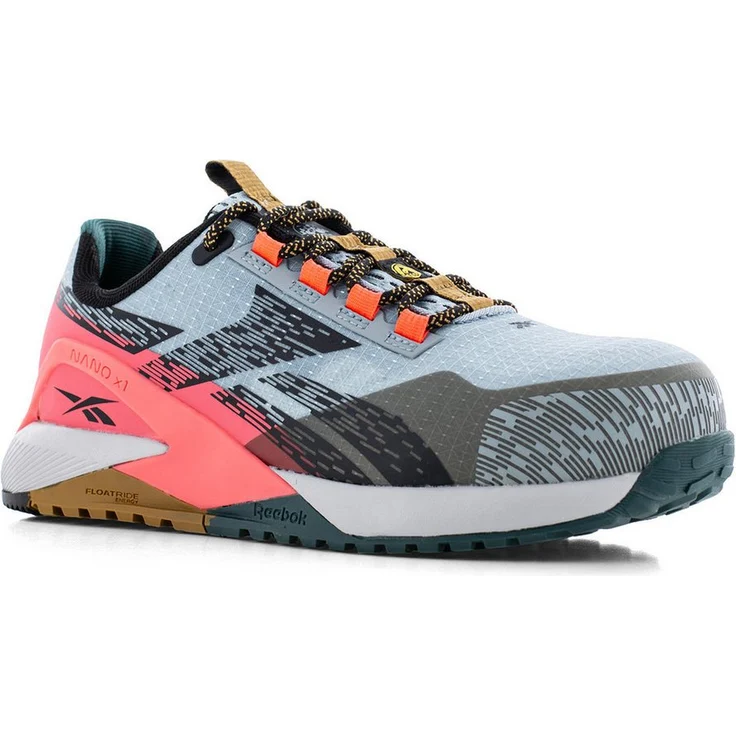 Reebok Nano X1 Adventure Safety, Sicherheitsschuh mit Komposit-Zehenschutz, metallfrei und rutschfester Gummisohle, MemoryTech Fußbett, schwarz