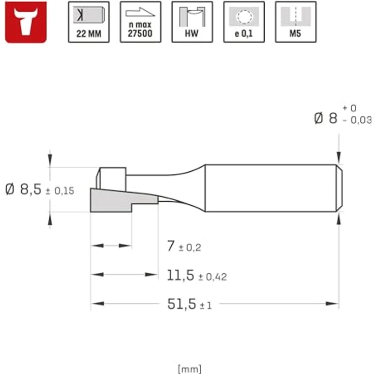 STIER T-Nutfräser M5, 8,5 x 5,6 x 8 mm, für T-Nuten und Aussparungen – Bild 3