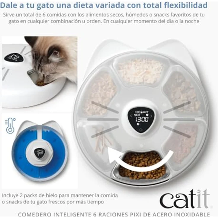 Catit PIXI Tablett aus Edelstahl für Futternapf, Spülmaschinenfest, 6 Portionen – Bild 4
