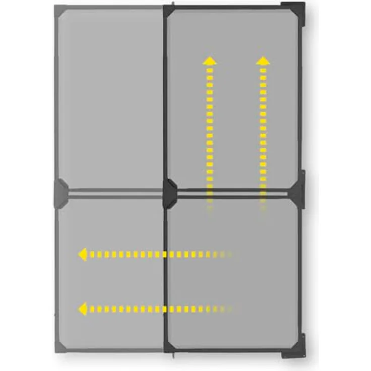 EASYmaxx Insect Protect Fliegengitter Balkontür, Teleskop Insektenschutz ohne Bohren, max. 122 x 285 cm, integriertes Netz, magnetischer Verschluss