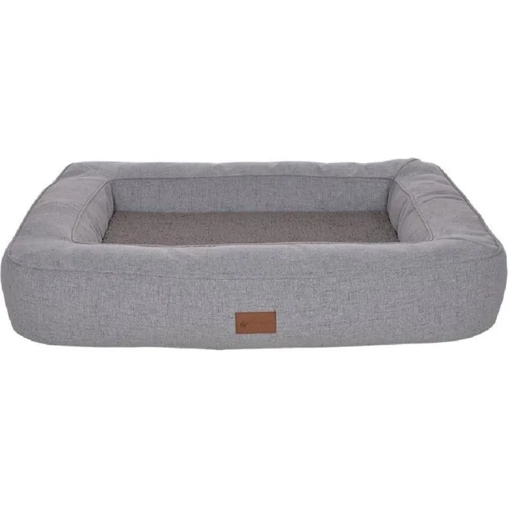 Petlando Hunde-Bett Lima Ortho, orthopädisches Hundebett in Stone, Druckentlastung, abnehmbarer Bezug, waschbar bei 30 °C, Wendekissen mit Fellimitat