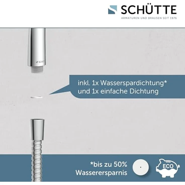 Schütte Handbrause Napoli Chrom, 3 Strahlarten mit Antikalk-Noppen und nachhaltiger Wasserstopp-Funktion – Bild 4