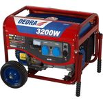 Dedra DEGB3600K, Stromgenerator 2800 W mit 15 l Kraftstofftank, 2x 230V AC und 1x 12V DC, mobil mit großen Transporträdern