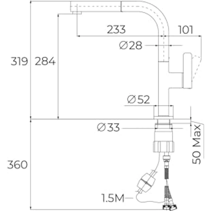 Teka Küchenarmatur mit keramischen Dichtungen, einhand, schwenkbar, 360° Auslauf, easy-quick Montagesystem, Edelstahl – Bild 6