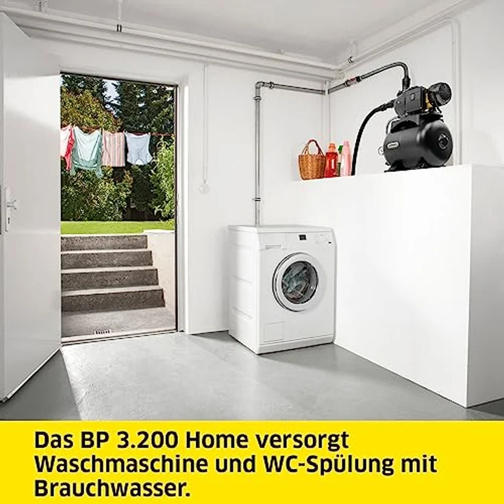 Kärcher BP 3.200 Home Hauswasserwerk, Fördermenge: 3.200 l/h, Förderhöhe: max. 36 m, Ansaughöhe: max. 8 m, Motorleistung: 600 Watt, Druck: max. 3,6 bar – Bild 2