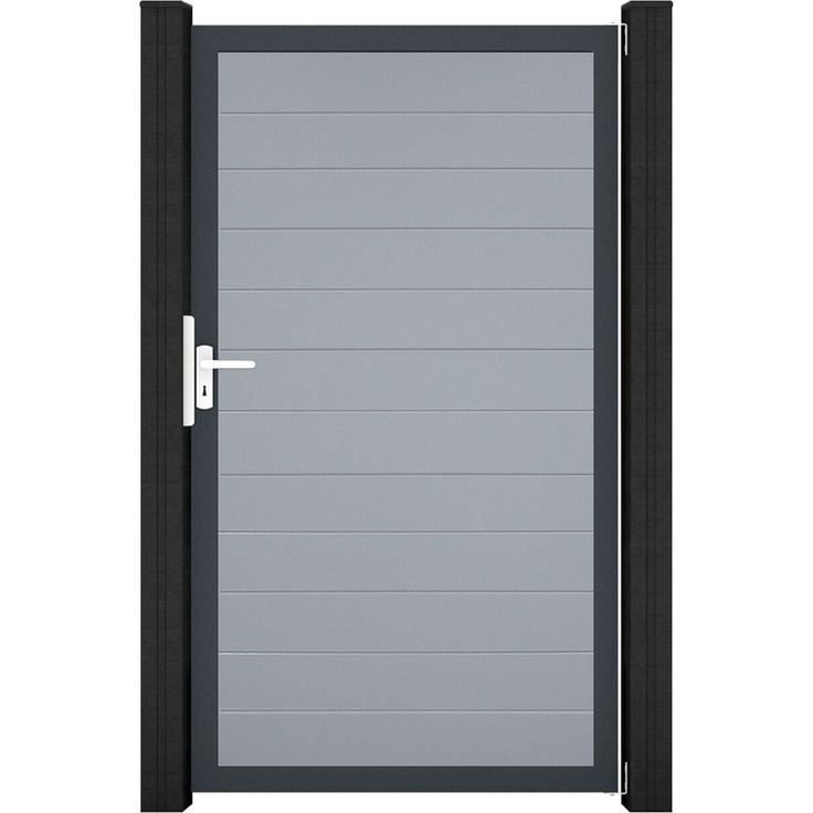 GroJa Einzeltor 'BasicLine', Universal DIN, silbergrau/anthrazit, 100 x 180 cm, aus hochwertigem Kunststoff, einfache Montage, made in Germany