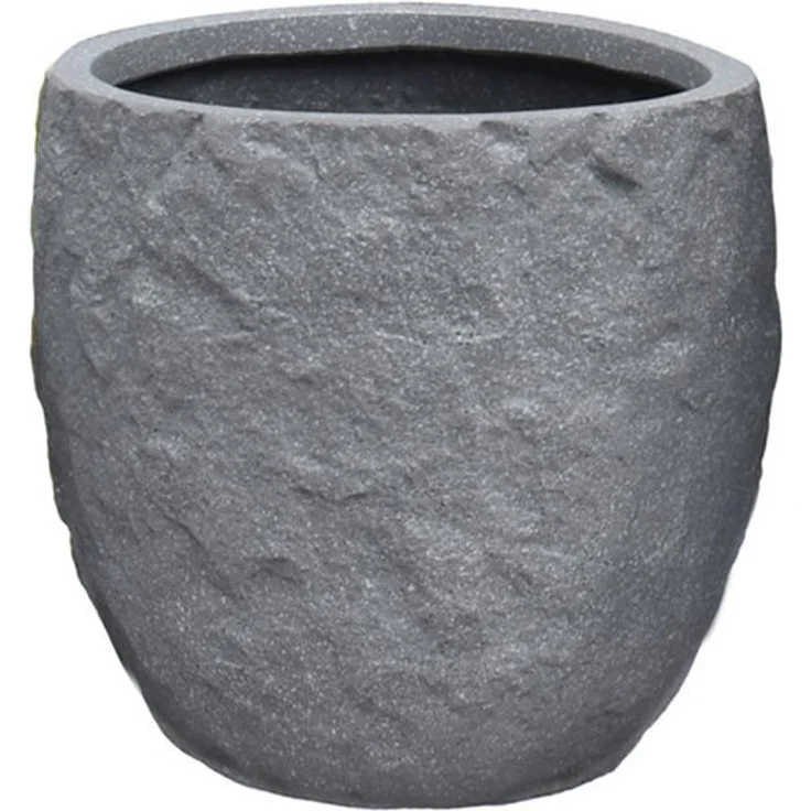 dasmöbelwerk Pflanzkübel The Rock 28x24 cm, grau gepunktet, wetterfest aus Polyresin und Fiberglass