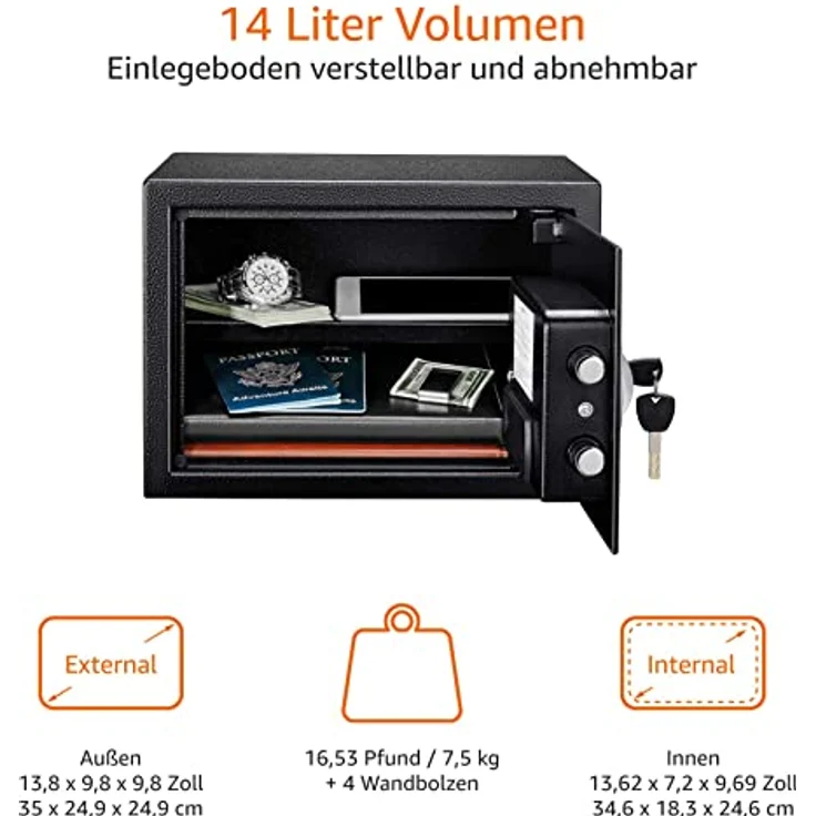 AmazonBasics Tresor, 14 l, Schwarz – Bild 4